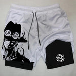 Short Dry-Fit de Compressão 2 em 1 One Piece Anime