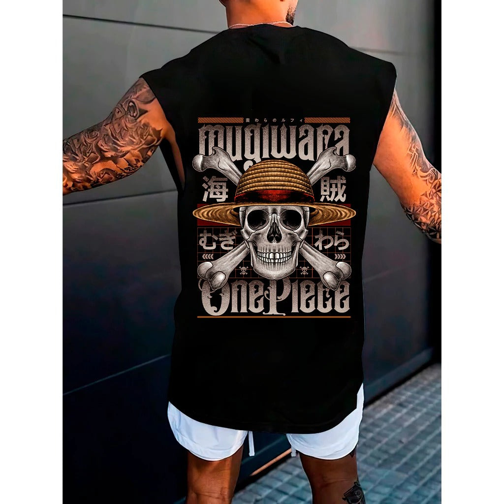 Camiseta Regata Machão Caveira Mugiwara One Piece