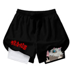 Short Dry-Fit de Compressão 2 em 1Feminino Demon Slayer