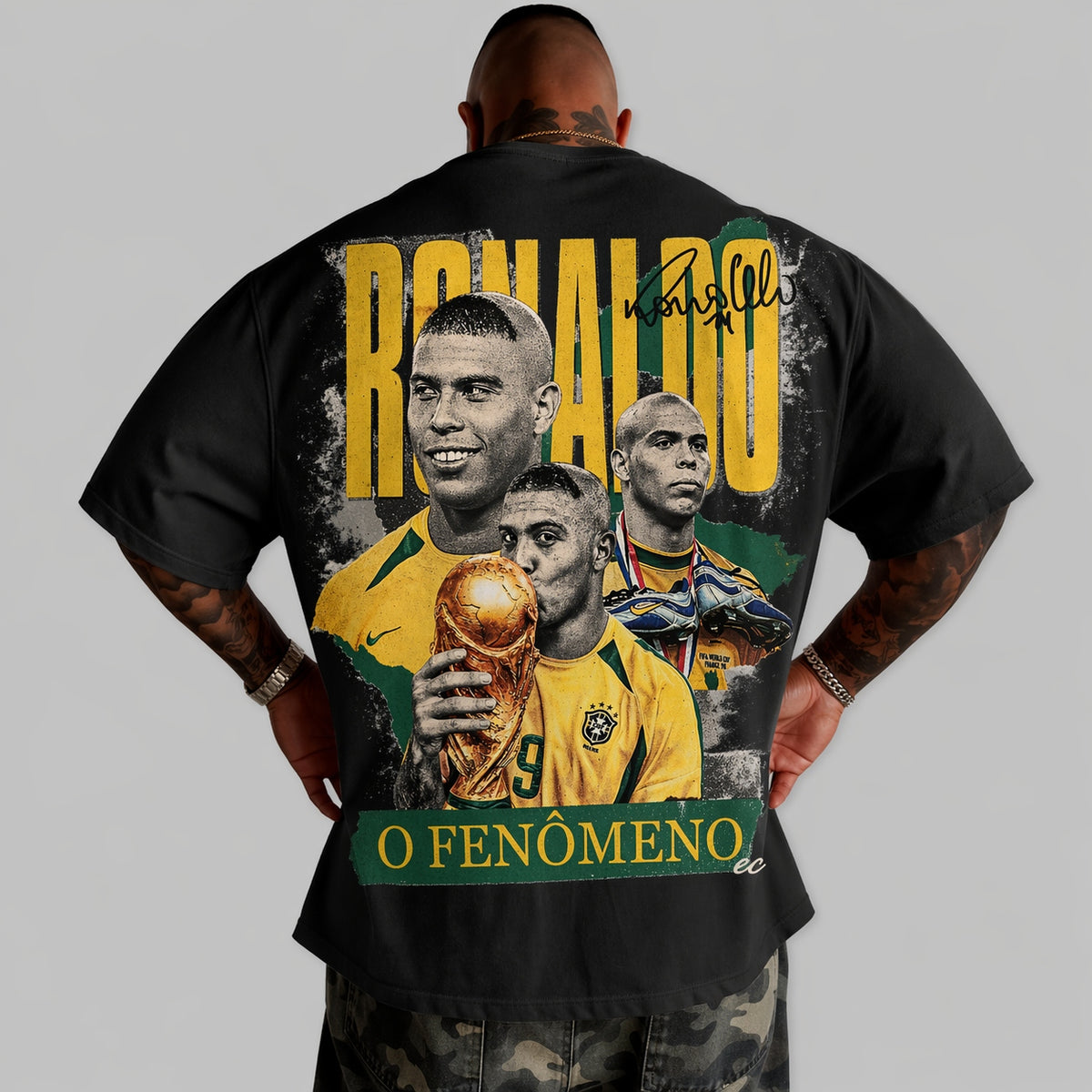 Camiseta Oversized Ronaldo Fenômeno Preta