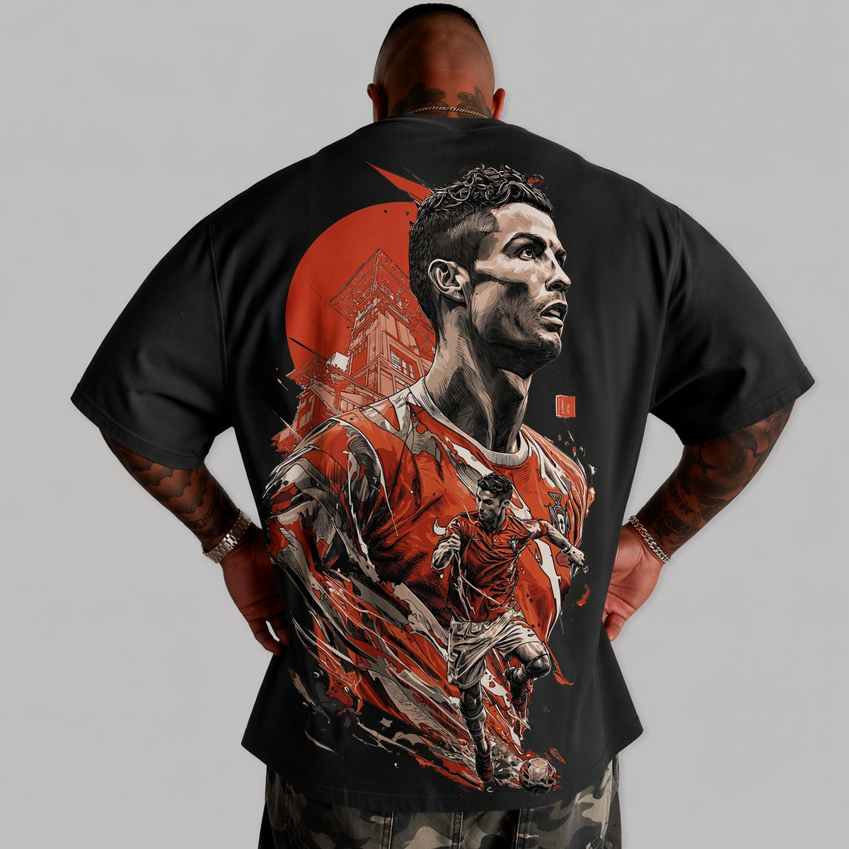 Camiseta Oversized C.Ronaldo CR7 Preta