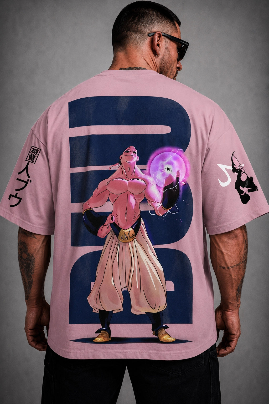 Camiseta Oversized Masculina Pink Demon Rosa