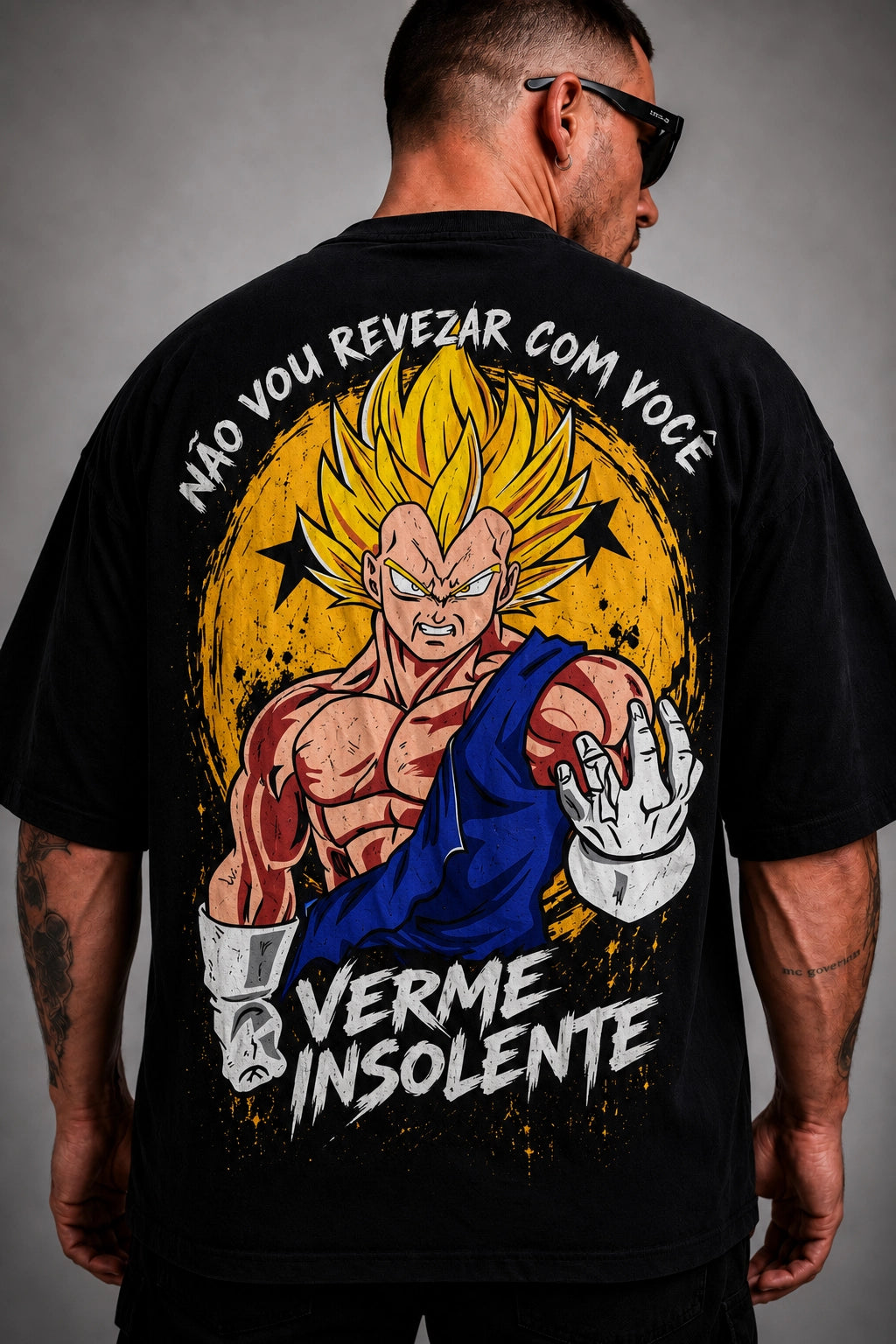 Camisa Oversized StreetwearVerme insolente Preta
