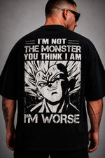 Camiseta Oversized Masculina Vegeta The Monster Preto