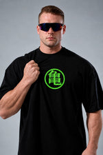 Camiseta Oversized Guerreiro Lendário Verde Masculina Preta