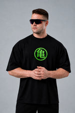 Camiseta Oversized Guerreiro Lendário Verde Masculina Preta