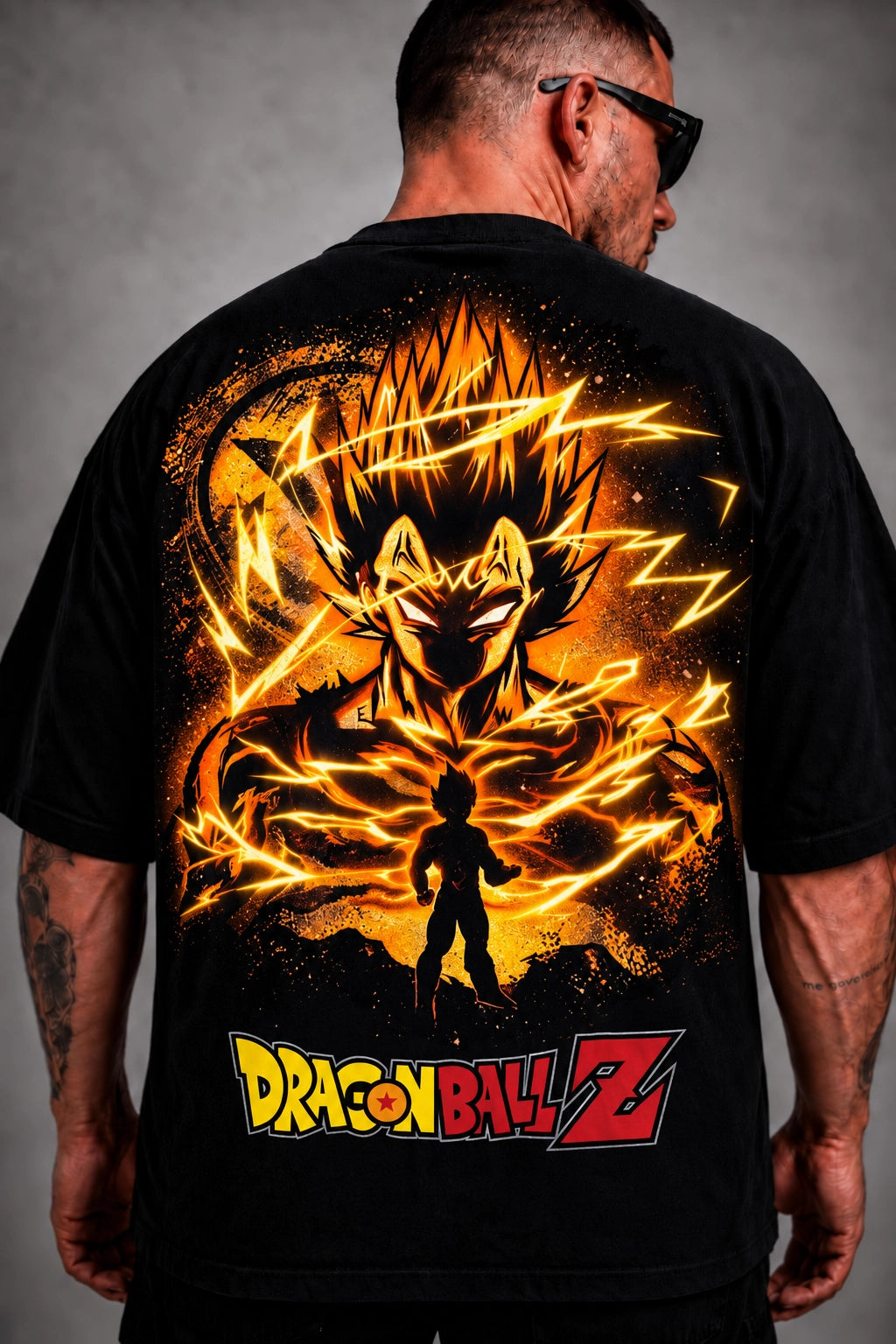 Camisa Oversized Streetwear Vegeta Principe dos Saiyajins Preta