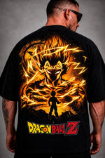 Camisa Oversized Streetwear Vegeta Principe dos Saiyajins Preta
