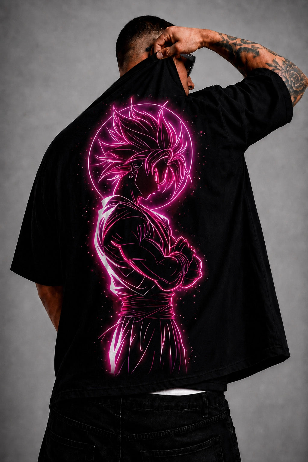 Camiseta Oversized Masculina Supreme Warrior Preta
