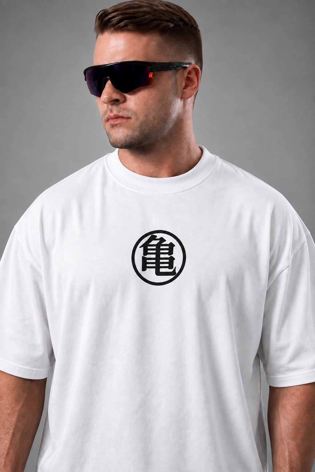 Camiseta Oversized Masculina Cyber Warrior Branca