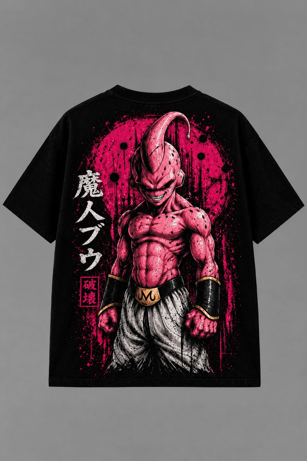 Camiseta Classic Anime Guerreiro Rosa Poder Supremo Masculina Preta