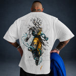 Camiseta Oversized Streetwear Goku DBZ Premium 02 Branca