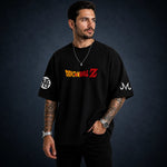 Camiseta Oversized Streetwear Vegeta Super Saiyajin 4 Preta