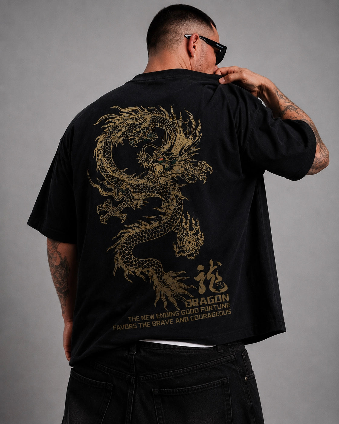 Camiseta Oversized Dragão Chines