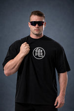 Camiseta Oversized Masculina Golden Warrior Preta