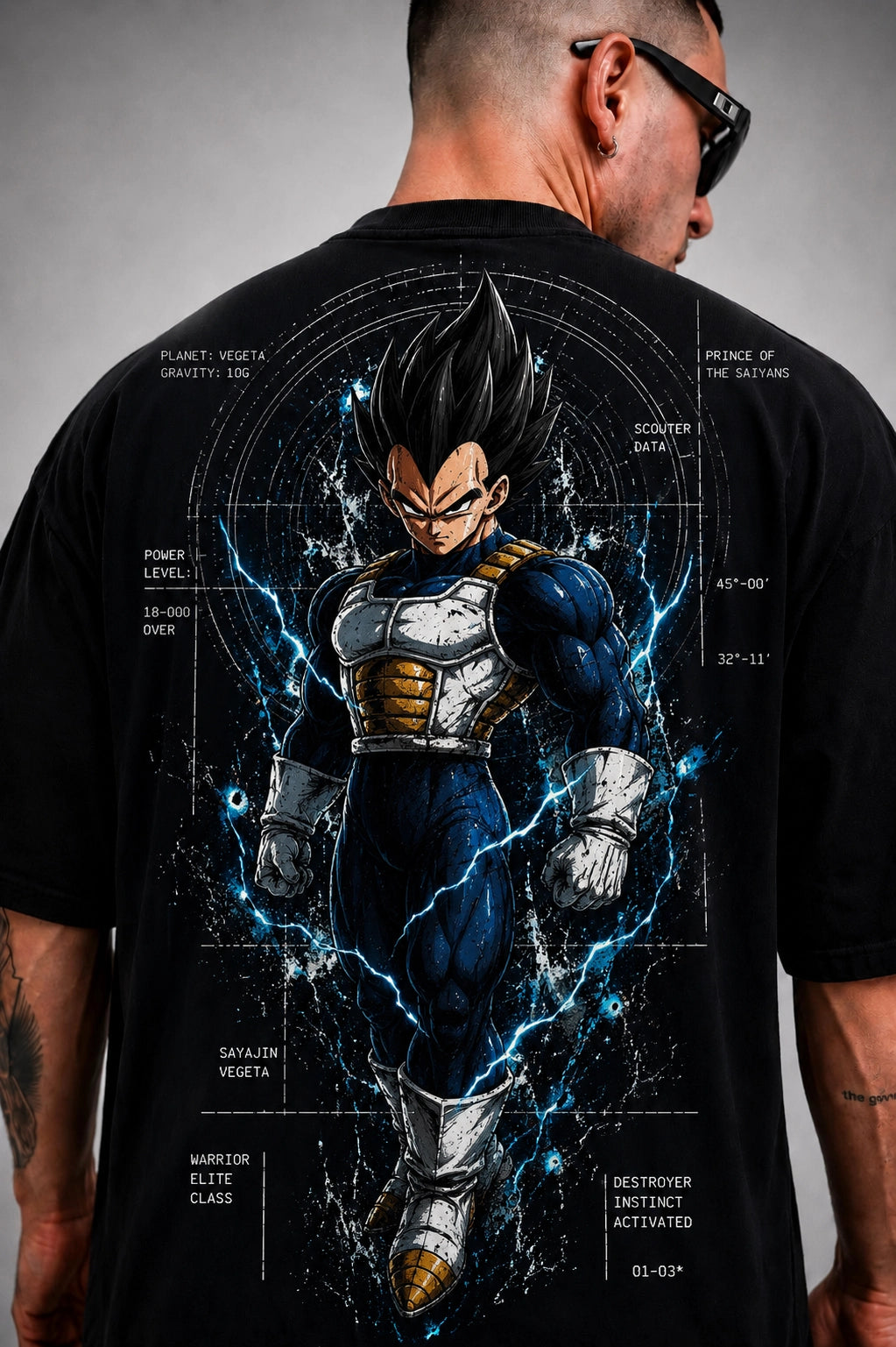 Camiseta Oversized Masculina StreetwearGuerreiro Energia Azul Premium