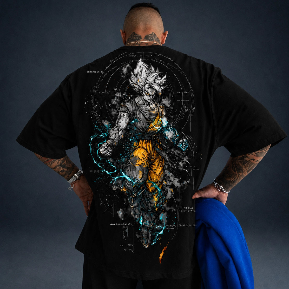 Camiseta Oversized Streetwear Goku DBZ Premium 02 Branca