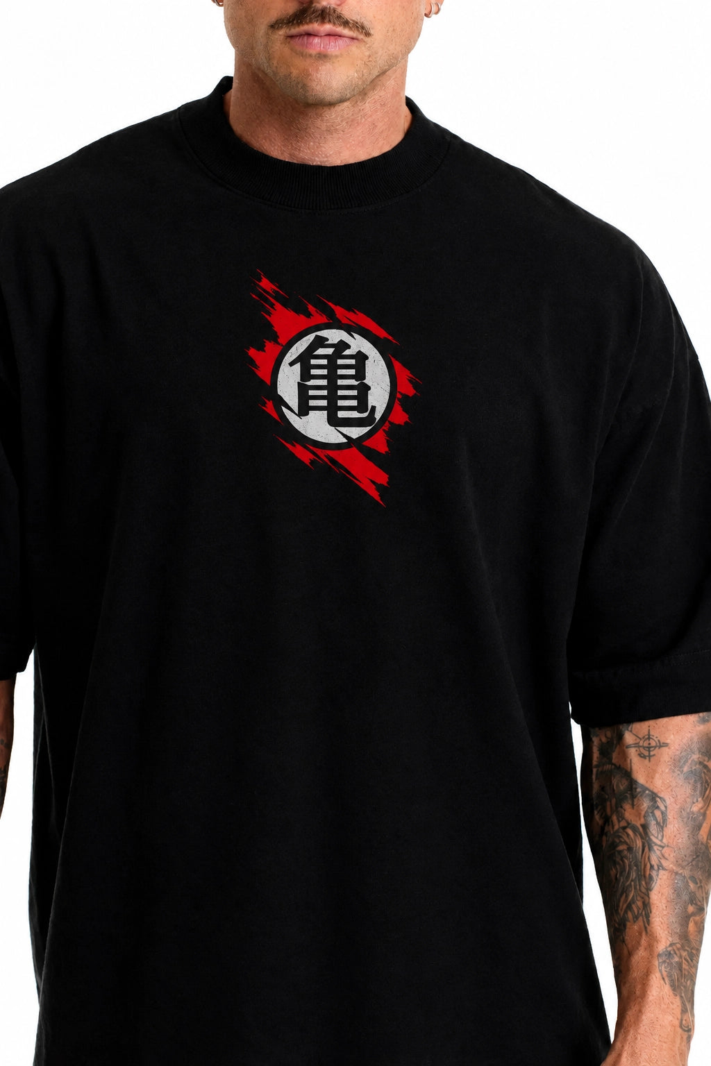 Camiseta Oversized Masculina Shadow Warrior Preta