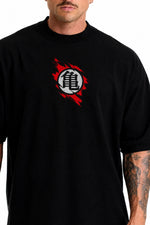 Camiseta Oversized Masculina Shadow Warrior Preta