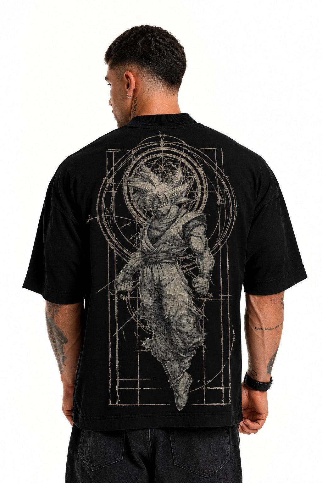 Camiseta Oversized Masculina Eternal Warrior Preta