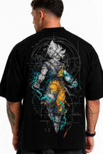 Camiseta Oversized Masculina Cyber Warrior Branca