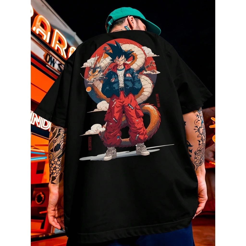 Camisa Oversized Streetwear Dragão Goku